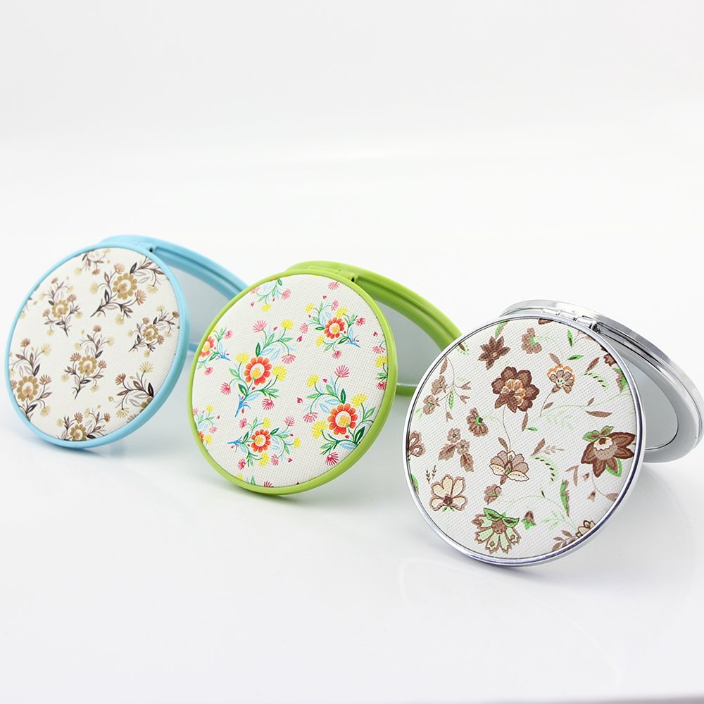 Multi color 2 1/4" 58mm Double faced folding mirror, cosmetic mirror button machine making material