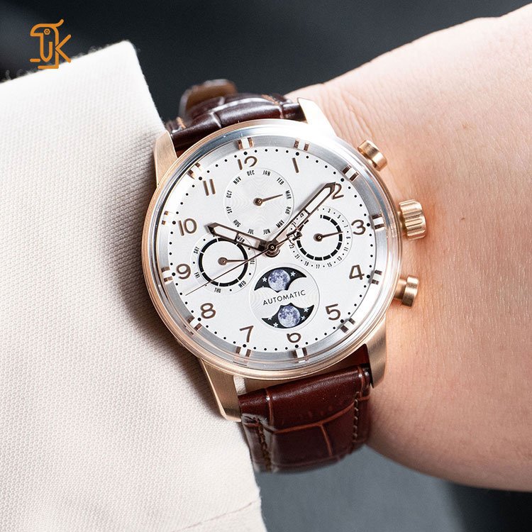SANYIN Customized OEM Logo Automatic Watch For Man Luxury Classic Business Moon Phase Mechanical Wrist Watches manufacturer