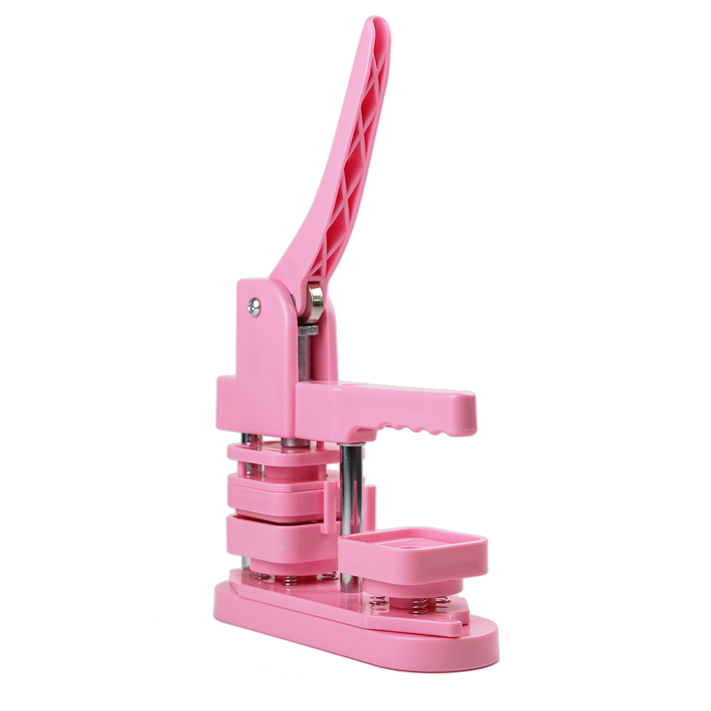 50*50mm Pink Square Plastic Button Maker+100PCS Magnet Material+100PCS Blank paper+ Cutting Template