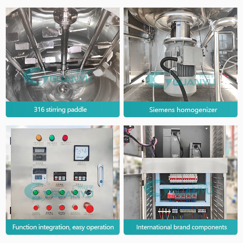 Guanyu 1000l Emulsifying Machine Mixing Tank Toothpaste Making Machine Vacuum Emulsifier Homogenizer Mixing Tank with Agitator