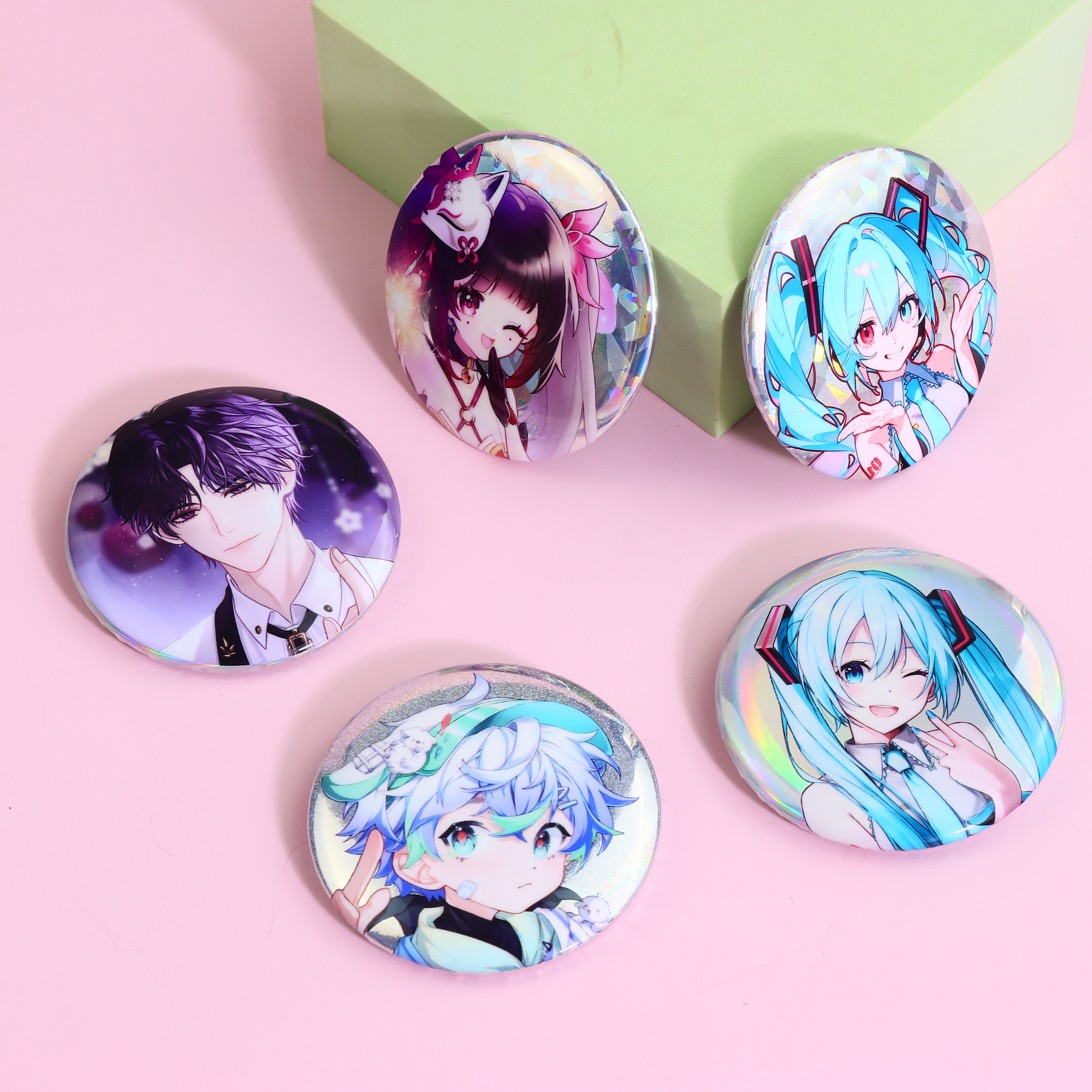 Factory Custom Pin maker 44mm 58mm 75mm Custom Plush tinplate Button Badge Name Metal Tin Pin Wholesale Logo Offset Printing