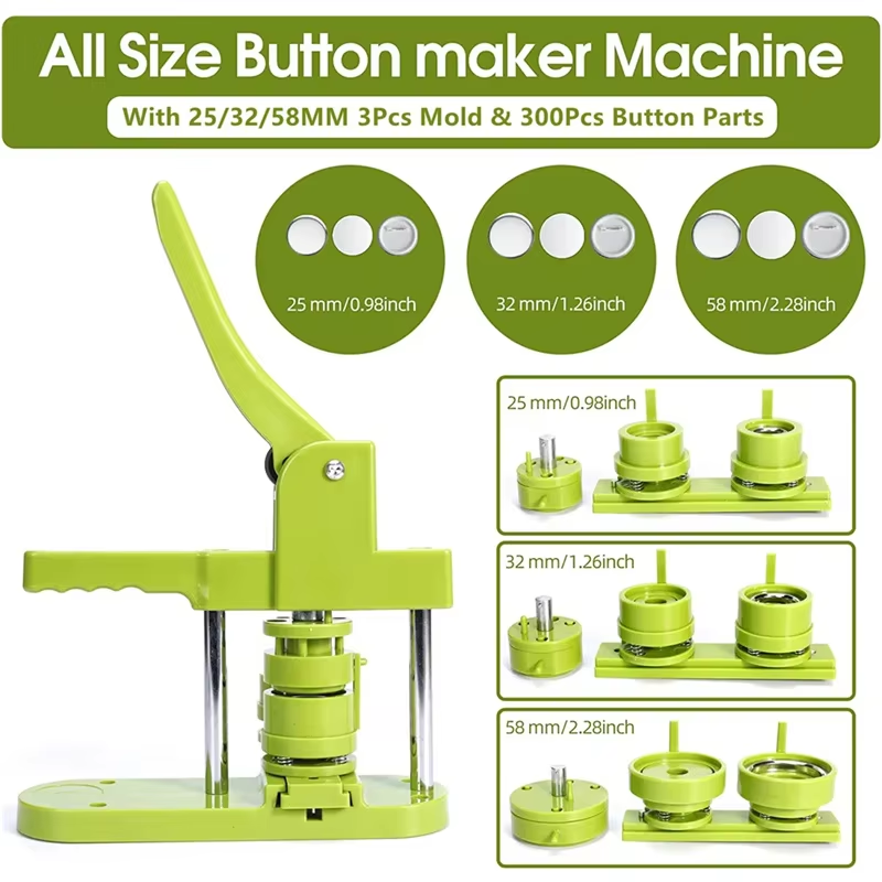 Durable Well Done Button Parts Circle Cutter Three Mold DIY Multiple Size Badge Button Maker Machine