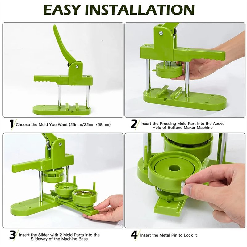 Durable Well Done Button Parts Circle Cutter Three Mold DIY Multiple Size Badge Button Maker Machine
