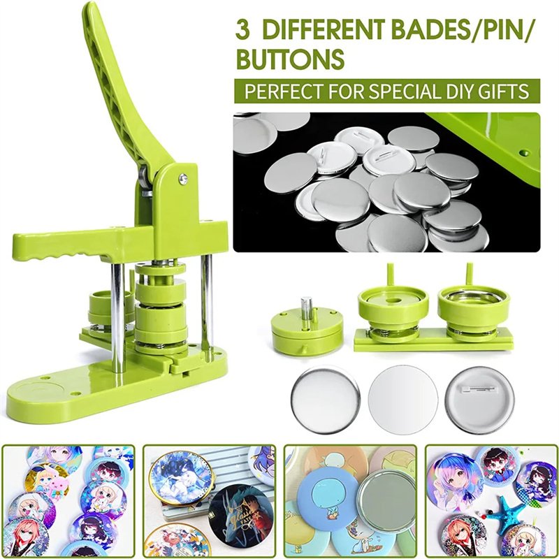 Durable Well Done Button Parts Circle Cutter Three Mold DIY Multiple Size Badge Button Maker Machine