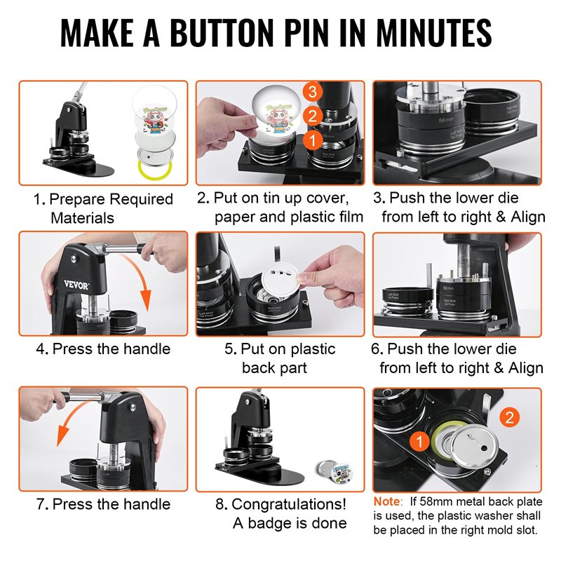 Easy Operating High Quality Materials Circle Manufacture High Efficiency Manual Durable Button Making Machine
