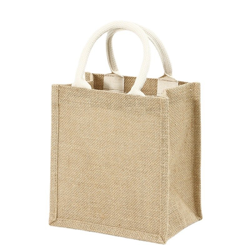 Christmas Custom 10*14cm Linen Sack Gift Drawstring Bag, Jute Drawstring Bags Pouch Burlap Bags With Tag Rope /