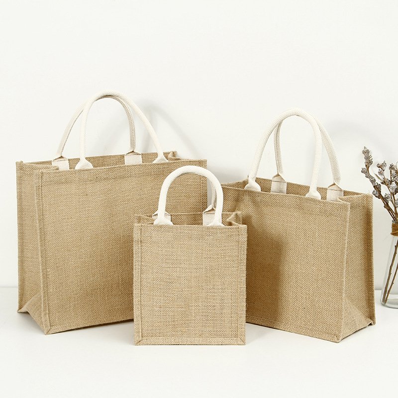 Christmas Custom 10*14cm Linen Sack Gift Drawstring Bag, Jute Drawstring Bags Pouch Burlap Bags With Tag Rope /
