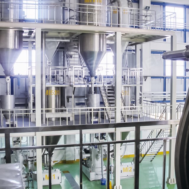 Vegetable Powder Production Line Full Automatic Online Powder Mixing System Production Line