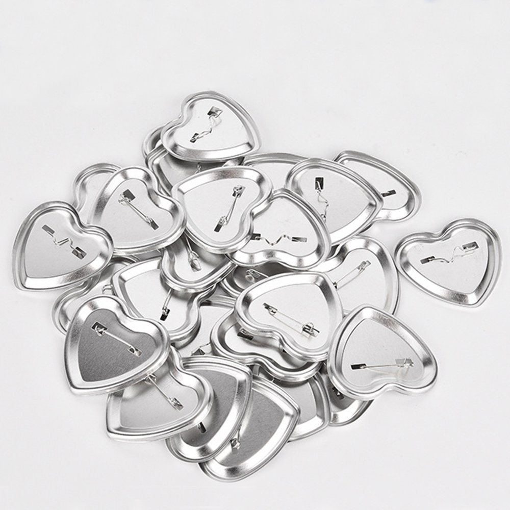 Hot Special heart shape Button Pin Badges Kit Glitter button badge raw material