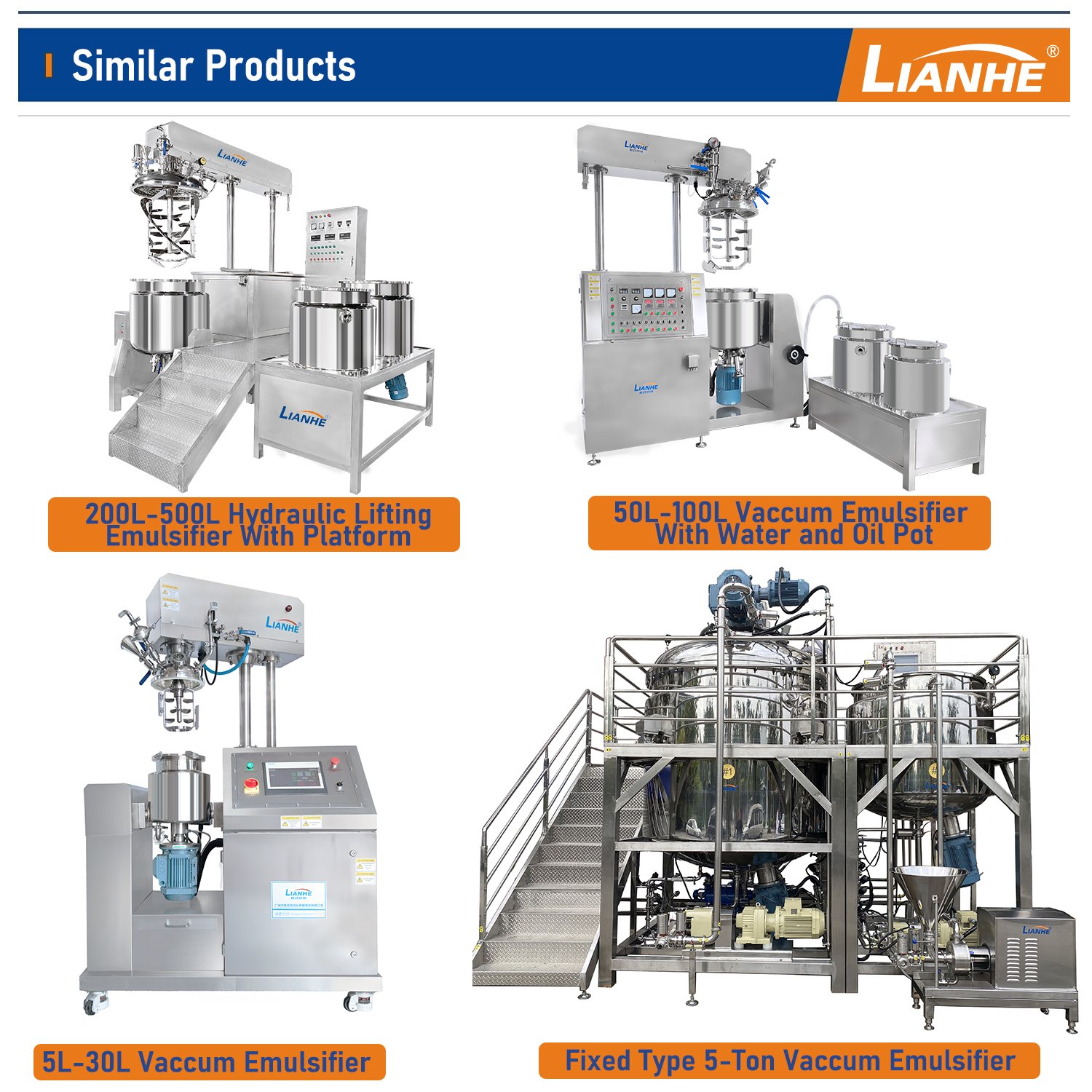 Lianhe Small Automatic Vacuum Homogenizing Emulsifier Paddle Mixer with rpm Speed Liquid Chemical Processing New Condition