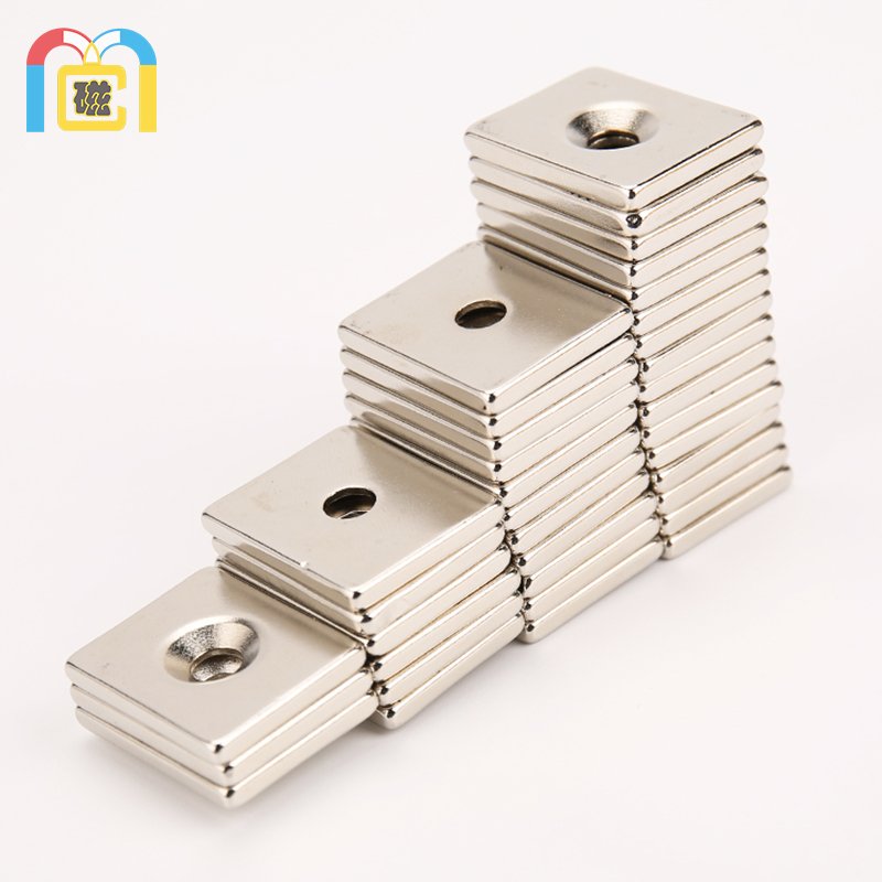 Free Samples Magnet Metal Custom from Magnet Making Machine Monopole Punching Countersunk Square Button Magnet Press N35