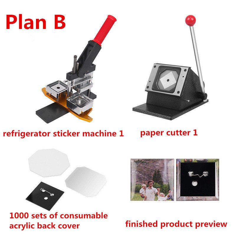 wendy 50*50mm 2inch square fridge magnet button making machine fridge magnet making machine rectangle with 1000 pcs