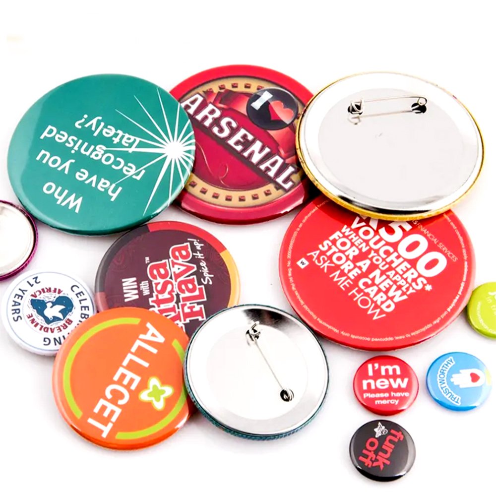Blank Button Making Supplies Round Badge Button Parts Metal Button Pin Badge Kit, Including Metal Shells Back Cover