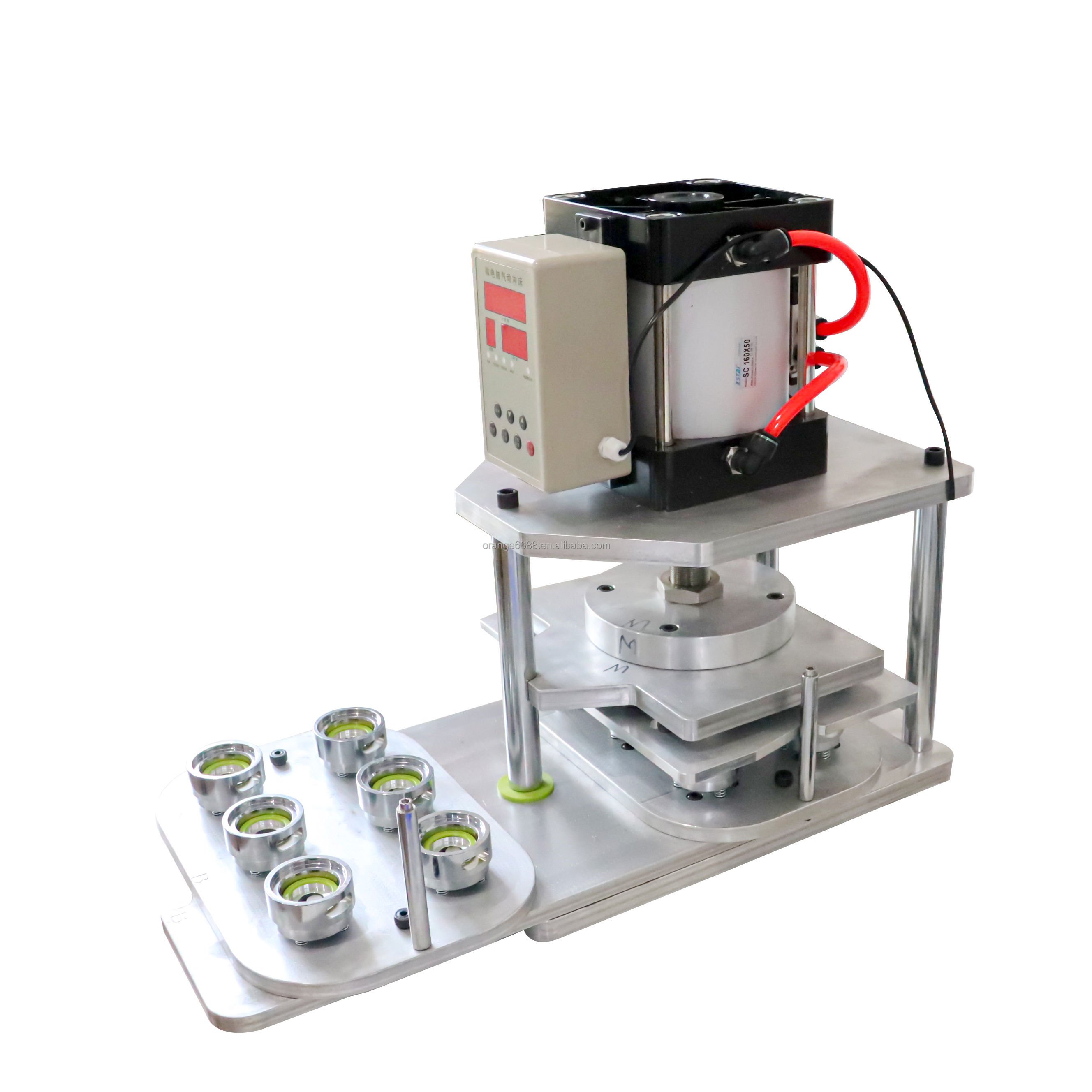 44mm PP800 Multi Die Heads Pneumatic Press For Magnet And Pin Button Semi-Automatic Pressing