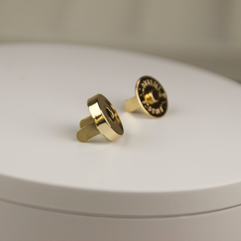 14mm Copper Magnetic button for handbag Light gold Metal snaps for purse and clothes