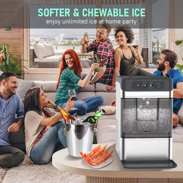 coffee shop Household Holiday Party Cold Drink Desktop Self-Cleaning Nugget Ice Maker Machine