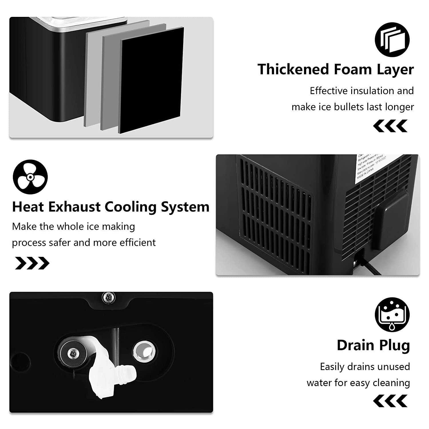 Factory Custom Automatic Low Noise Ice Machine Countertop 12KG 26lbs 8pcs batch
