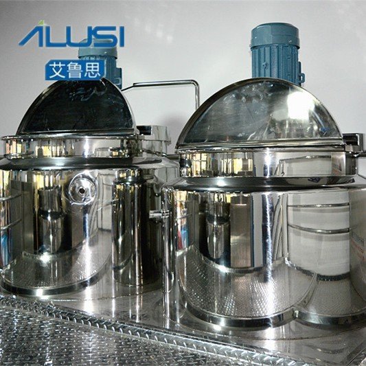 AILUSI Double jacket electric heating industrial mixer machine cosmetic cream lotion Homogenizer tank vacuum emulsifying