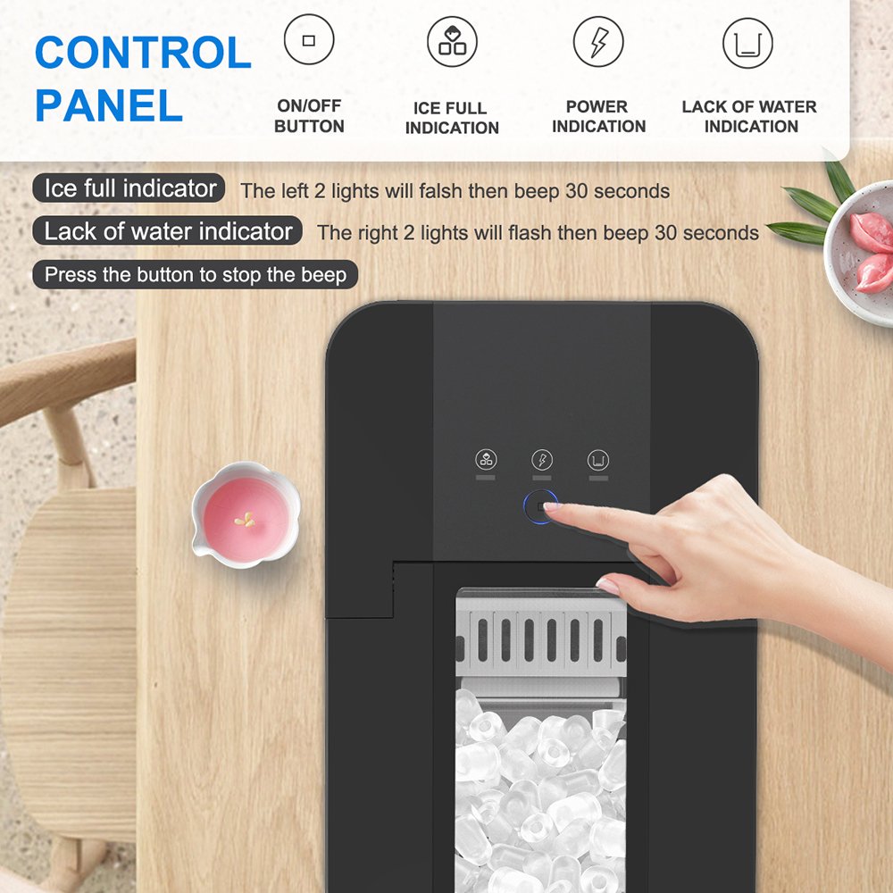 AQUART Use Ice Cube Machine Pellet Ice Making Machine Kitchen Bar Mini Countertop Size Home OEM 12kg Electric Plastic 9 Pieces