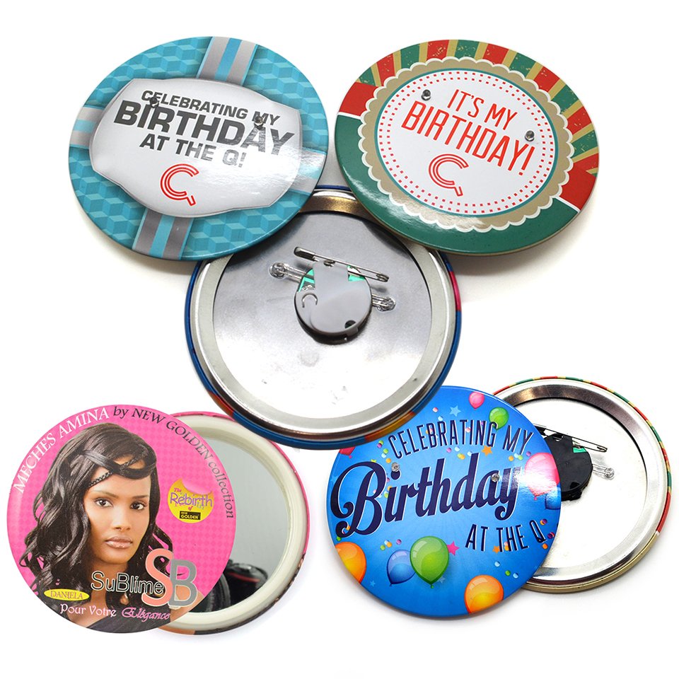 Presse Metal Badges OEM Factory Promotional Gifts Custom Printed Logo Blank Round Button Badge Pin Custom Tinplate Button Badge
