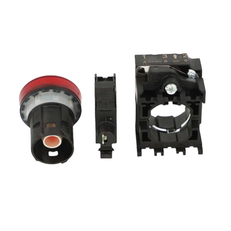 New Original Pushbutton 3SU1152-0AB20-1CA0 22 mm, Round, Metal, Shiny, Red, Flat, Momentary Contact Type, with Holder, 1 NC, LED