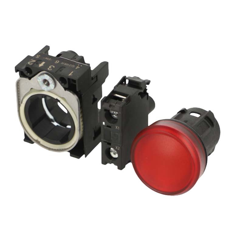New Original Pushbutton 3SU1152-0AB20-1CA0 22 mm, Round, Metal, Shiny, Red, Flat, Momentary Contact Type, with Holder, 1 NC, LED