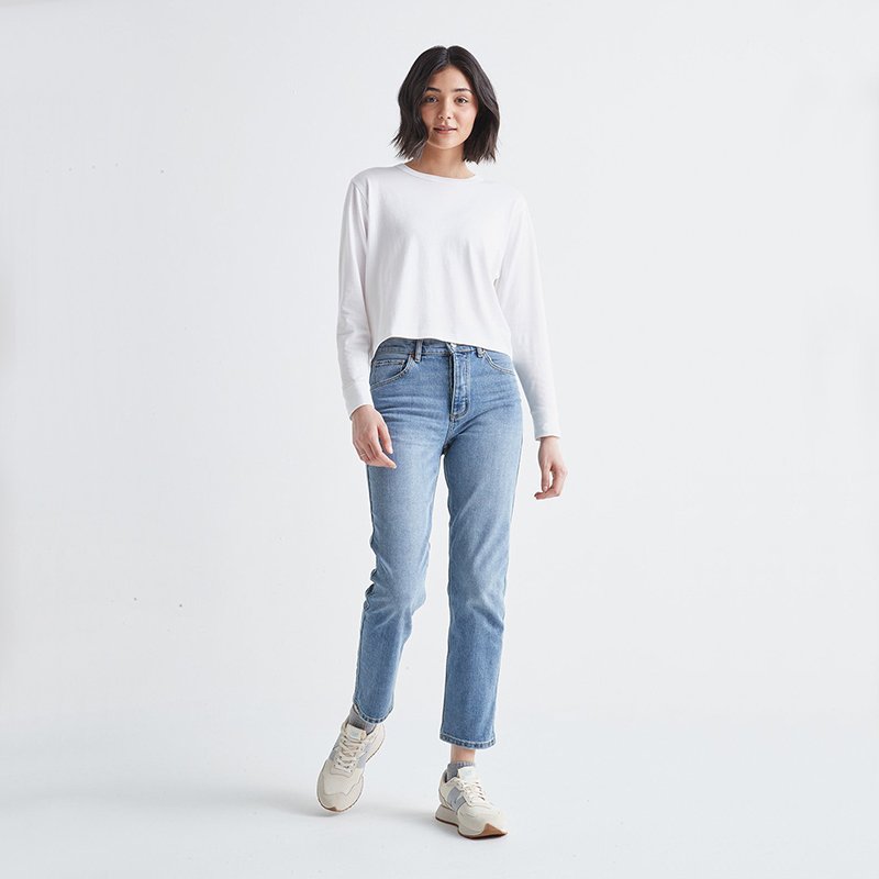 Women relaxed fit bamboo long sleeve cropped top t shirt for women made with organic bamboo and natural cotton fabrics with logo