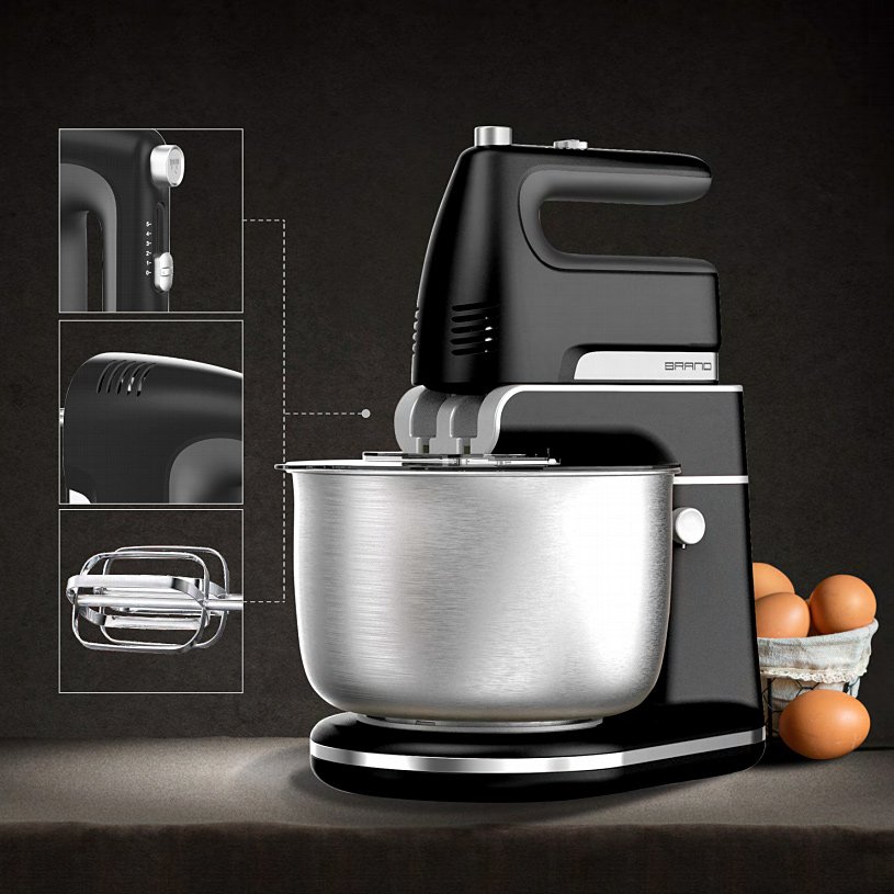 Home Kitchen Bread Cake Flour Dough Egg 5 speed 3.5L Electrical Hand Table Standmixer Stand Food Mixer with Rotating Mixing Bowl