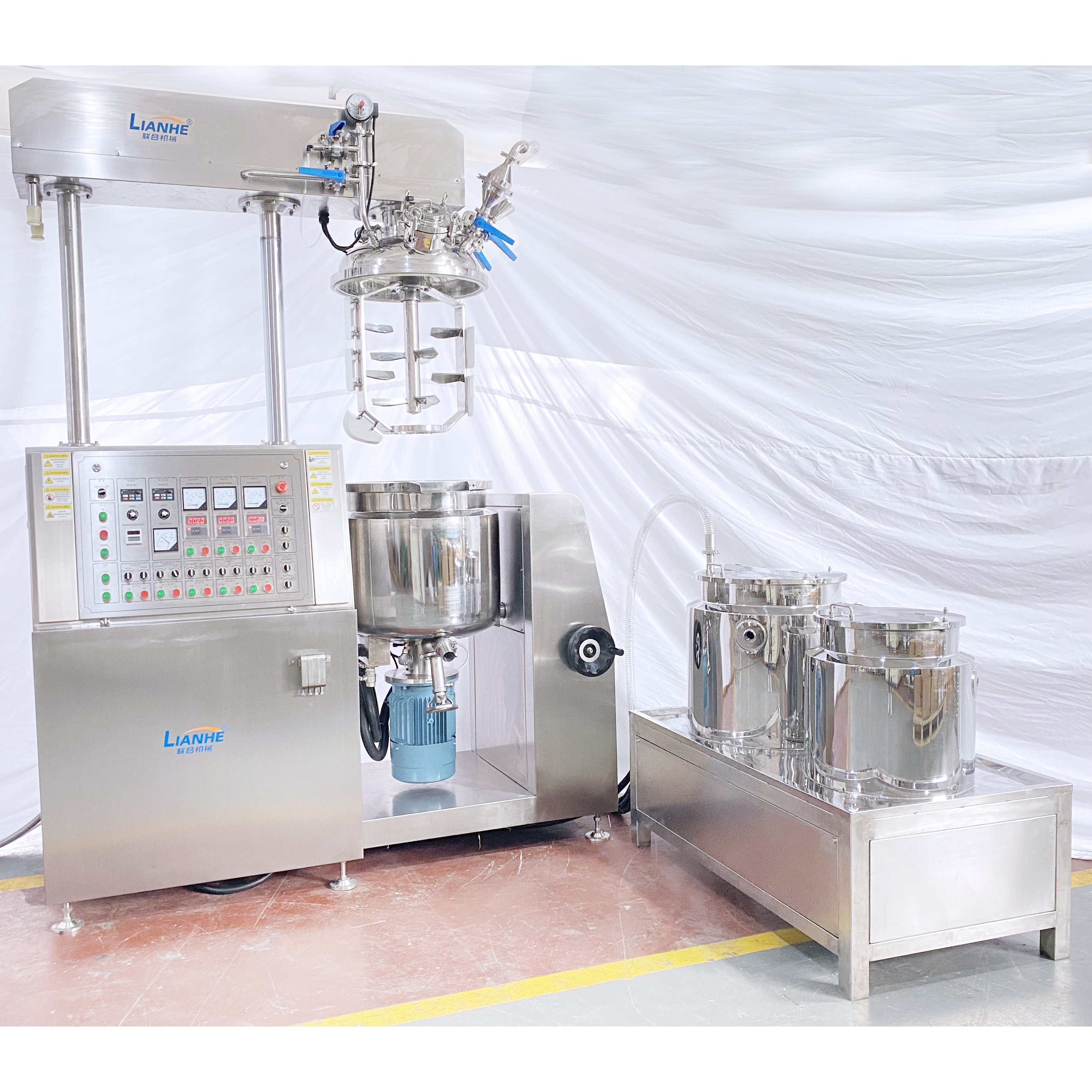 High Shear Whitening Cream Making Machine Sunscreen Lotion Homogenizing Blender Liquid Foundation Vacuum Emulsifying Mixer