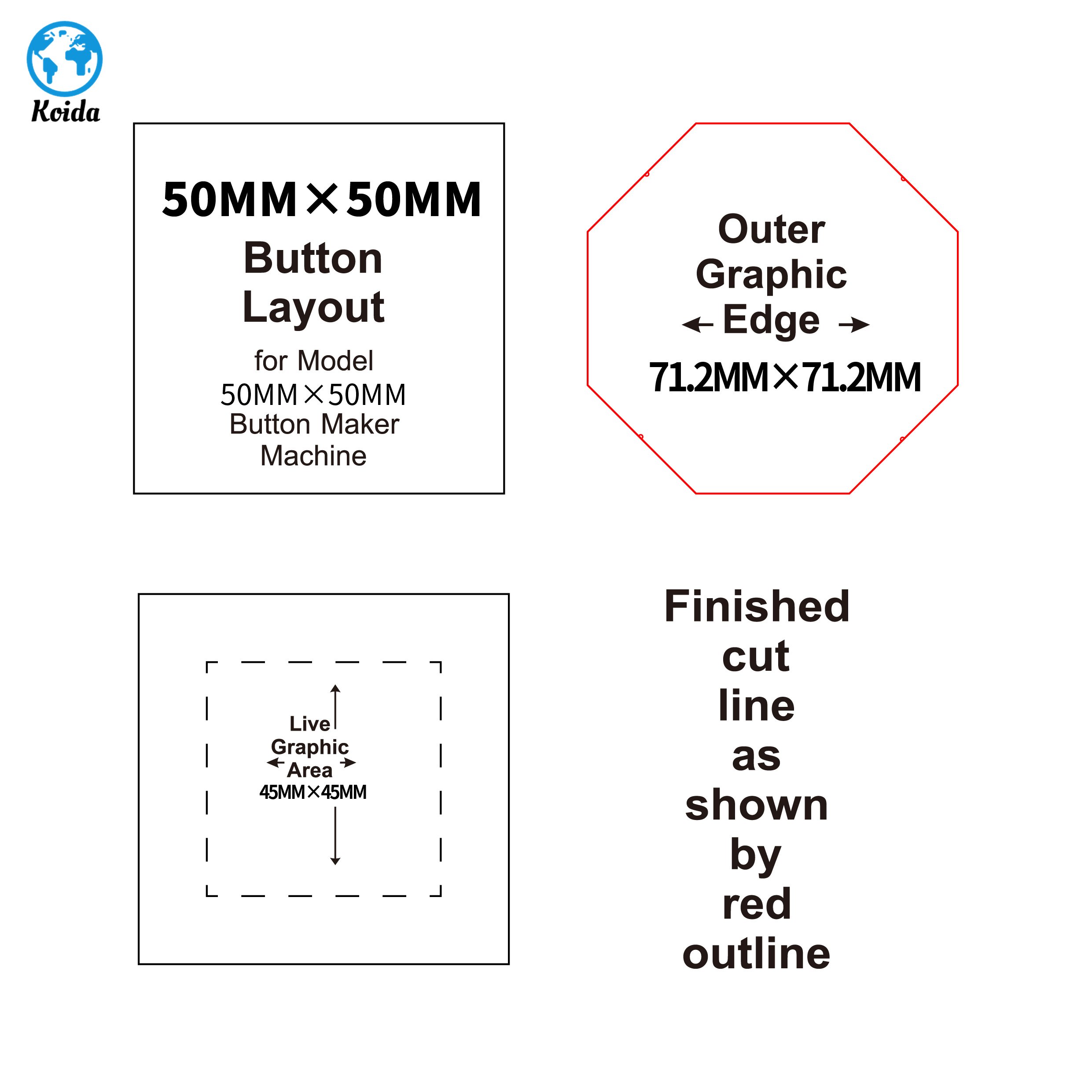 2024 Pneumatic Electric Square 50*50mm Shape Fridge Magnet Button Badge Making + 50*50mm Paper Cutter