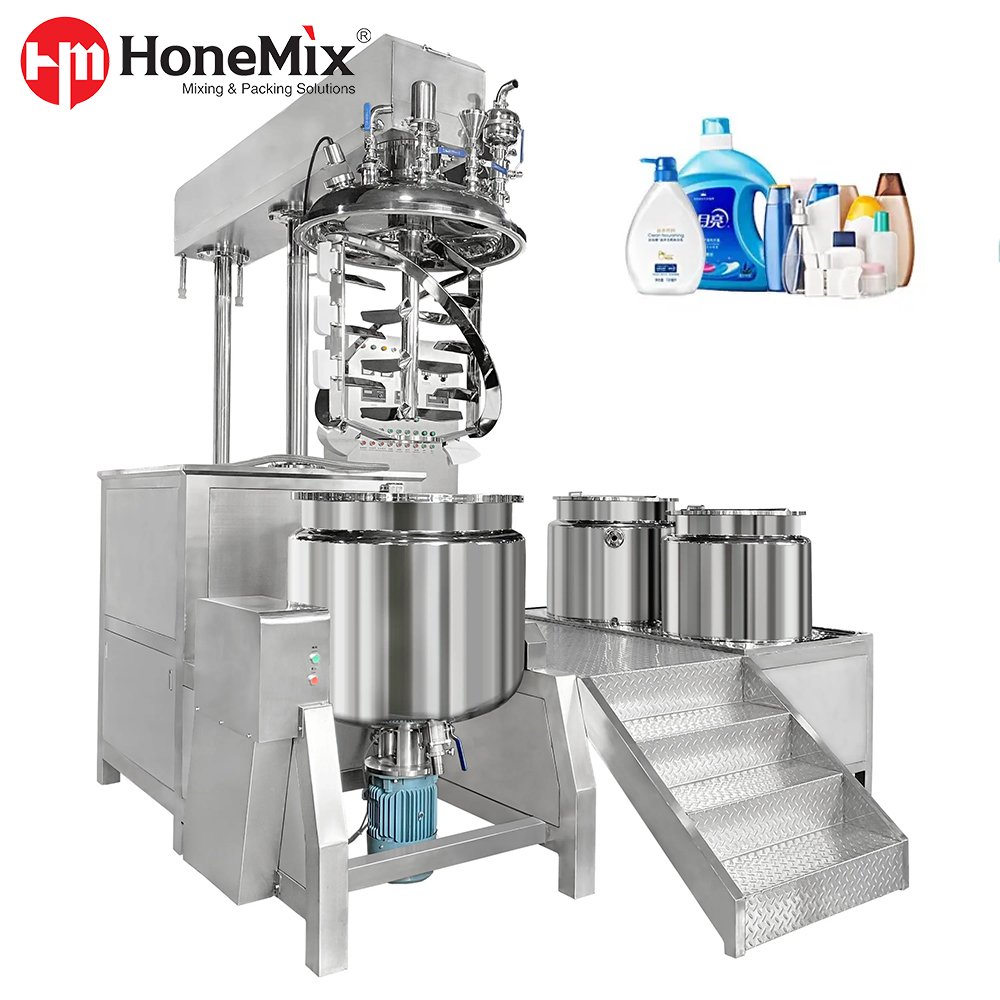 HoneMix High quality shampoo cteam lotion making machine vacuum emulsifying mixer cosmetics making machine