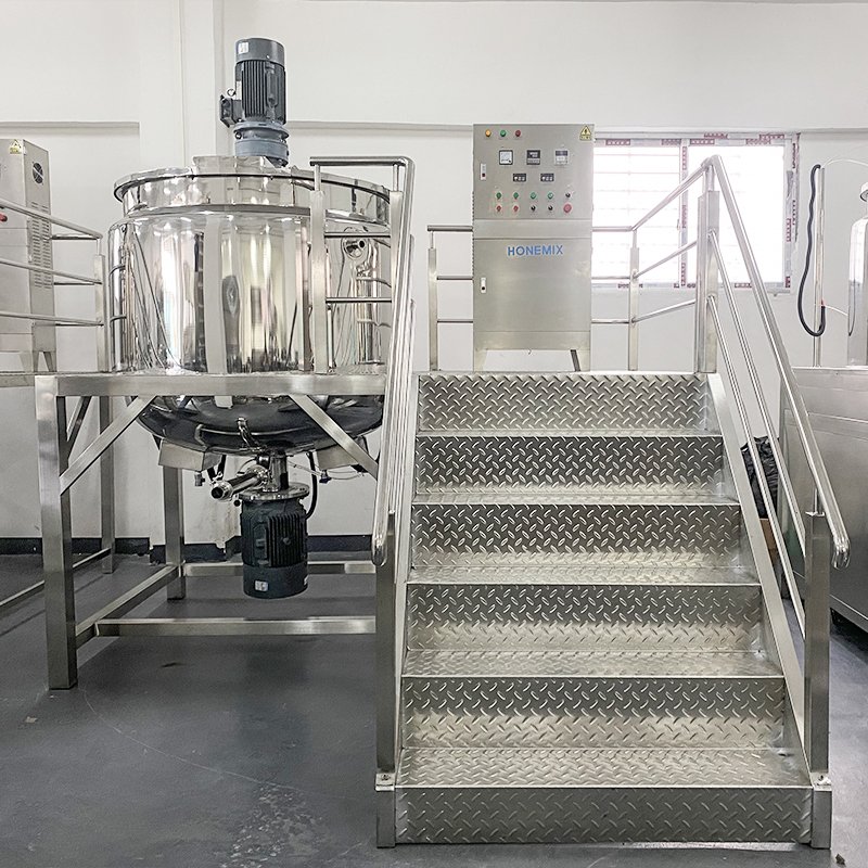 lotion cosmetic making mixing machine 100l 200l 300l 500l 1000l 2000l emulsifying homogenizer mixer tank