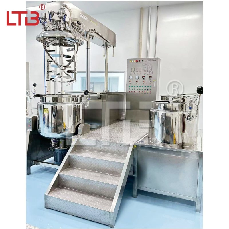 Automatic 200-500l Hydraulic Lifting Face Cream Foundation Eye Shaving Mixer Cosmetics Vacuum Emulsifying Cream Vacuum Machine