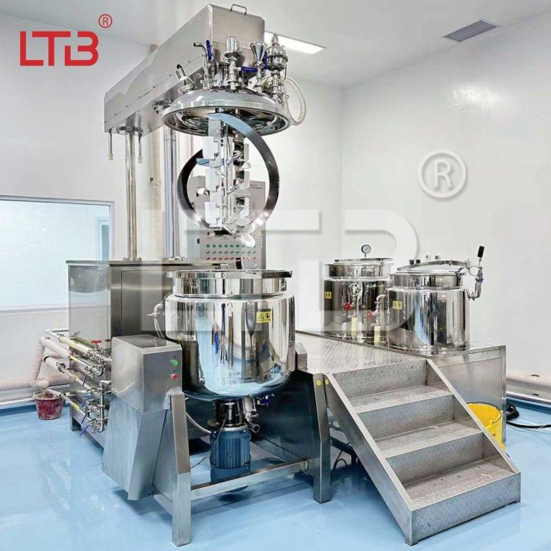 Automatic 200-500l Hydraulic Lifting Face Cream Foundation Eye Shaving Mixer Cosmetics Vacuum Emulsifying Cream Vacuum Machine