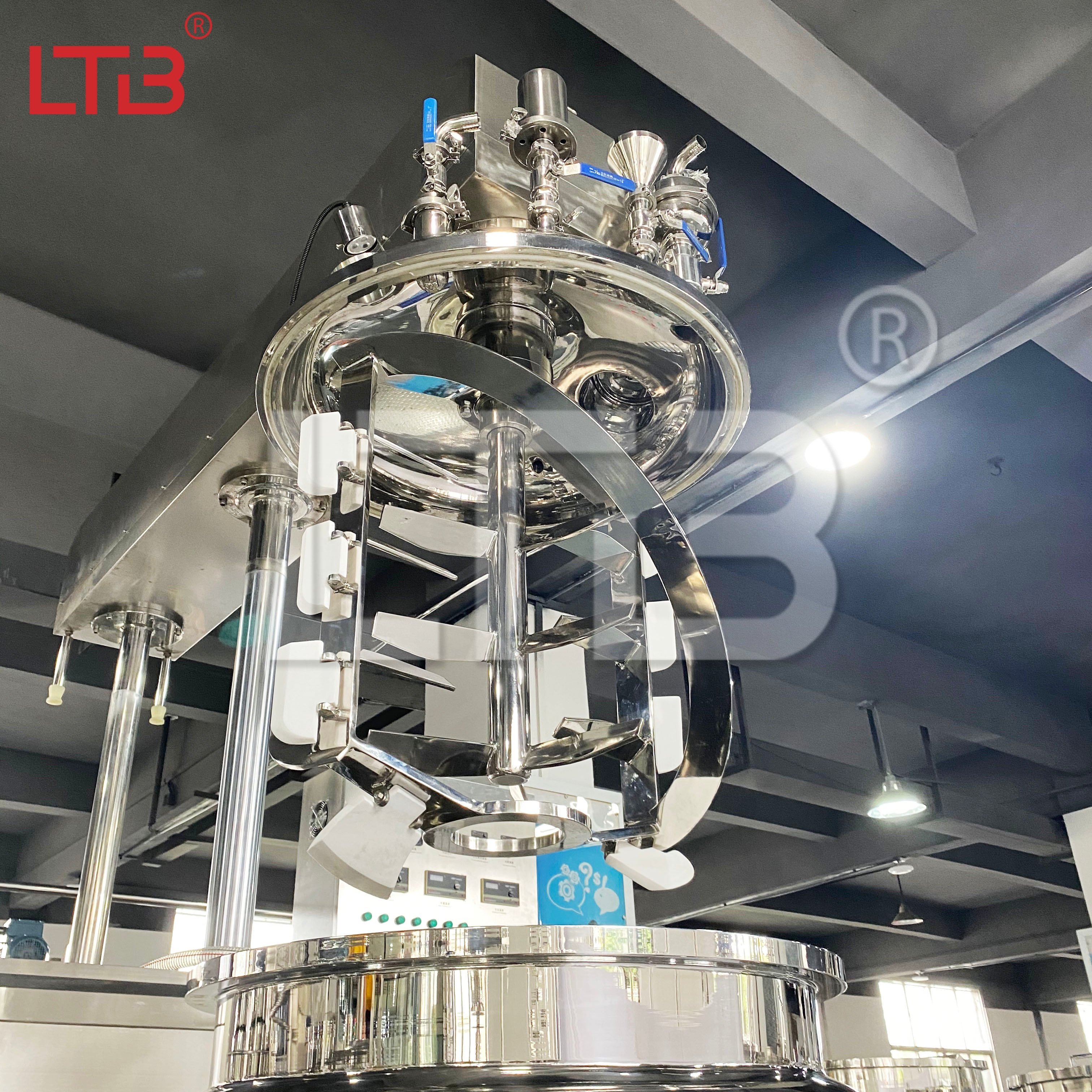 Automatic 200-500l Hydraulic Lifting Face Cream Foundation Eye Shaving Mixer Cosmetics Vacuum Emulsifying Cream Vacuum Machine