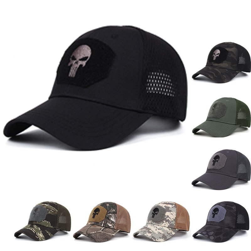 Premium men's cotton outdoor baseball Skull Cap Hunting Tactical Trucker Cap Wholesale adjustable size