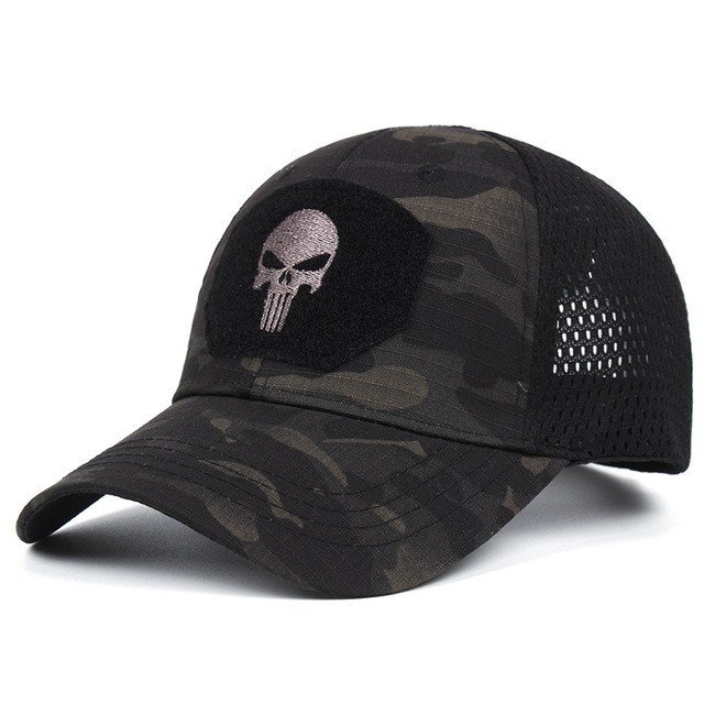 Premium men's cotton outdoor baseball Skull Cap Hunting Tactical Trucker Cap Wholesale adjustable size