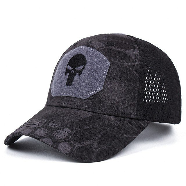 Premium men's cotton outdoor baseball Skull Cap Hunting Tactical Trucker Cap Wholesale adjustable size