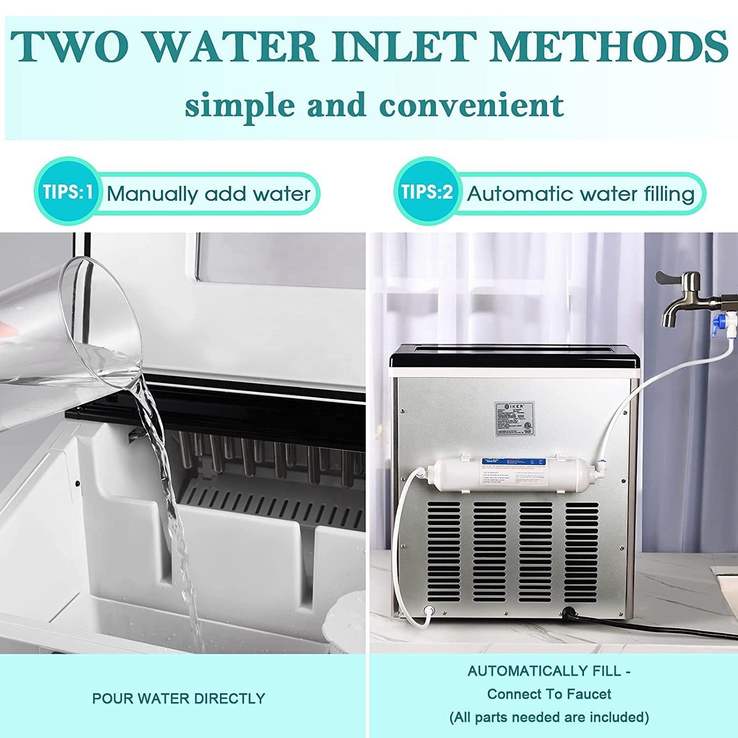 15KG Self-Cleaning Home semi professional use Ice Maker Machine with shaver for home restaurant shops business