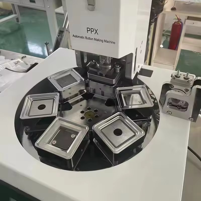 55mm Automatic Pneumatic Square Fridge Magnet Badge Making Machine For Custom Fridge Magnet Button