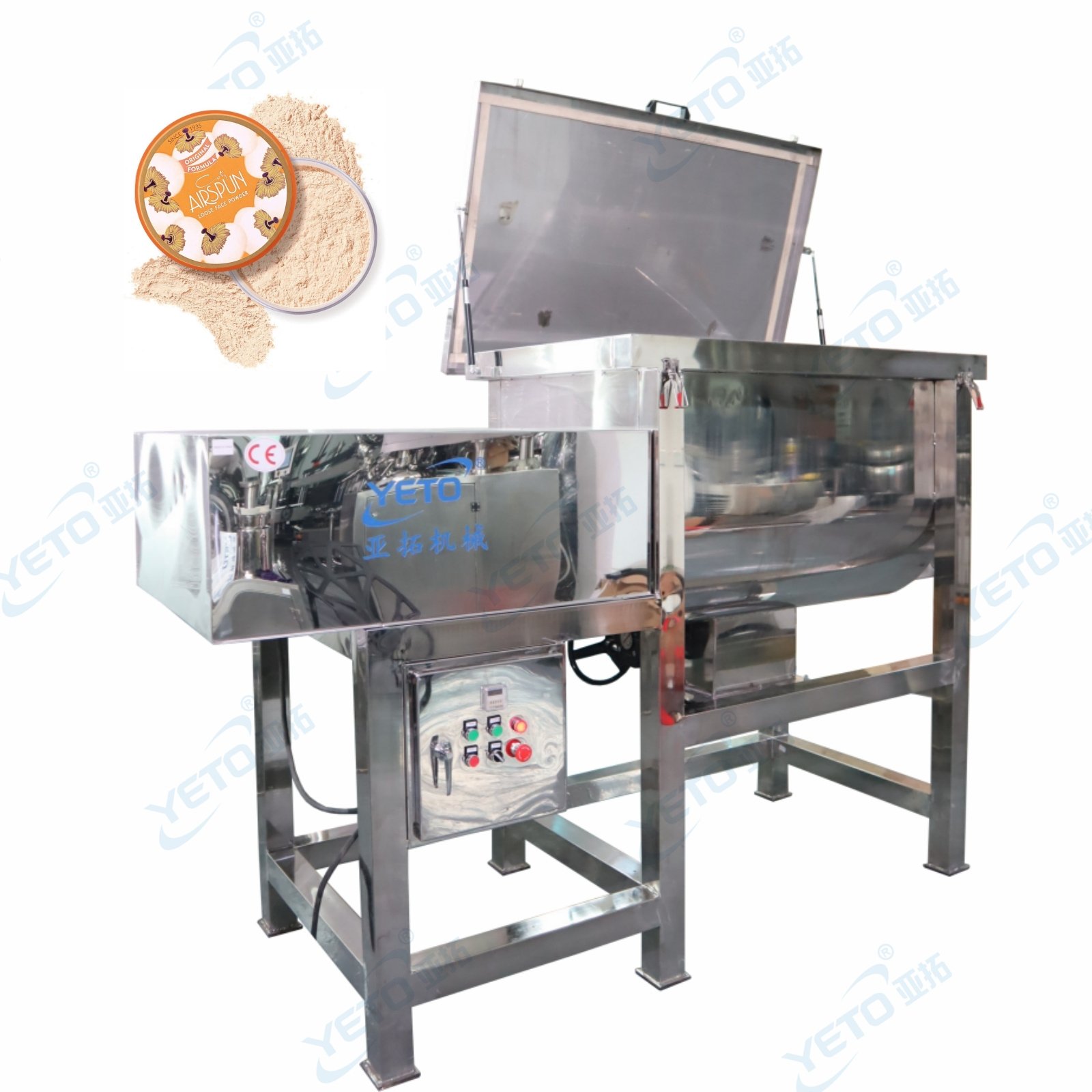 Screw ribbon powder mixing machine Food grade horizontal ribbon powder mixer for granule sugar flour mixing production