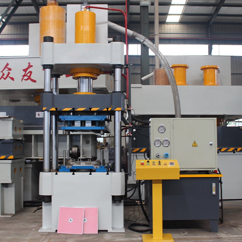 Four columns 200 ton 3D wall decorative tiles metal tile hydraulic presses aluminum button plate integrated ceiling