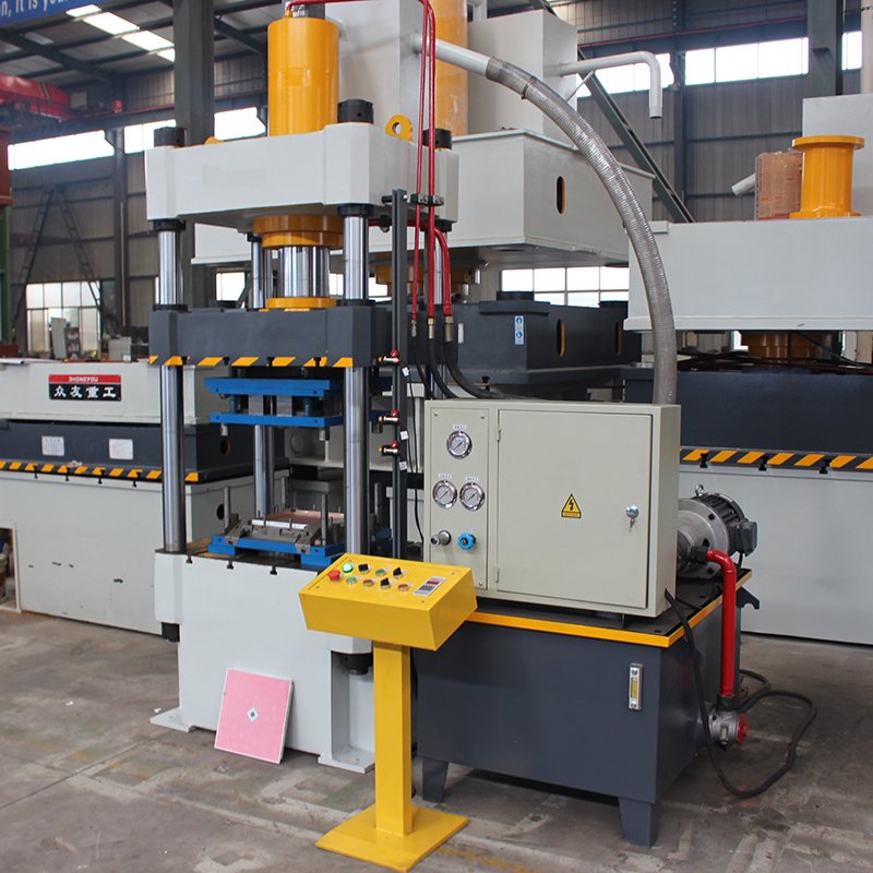 Four columns 200 ton 3D wall decorative tiles metal tile hydraulic presses aluminum button plate integrated ceiling