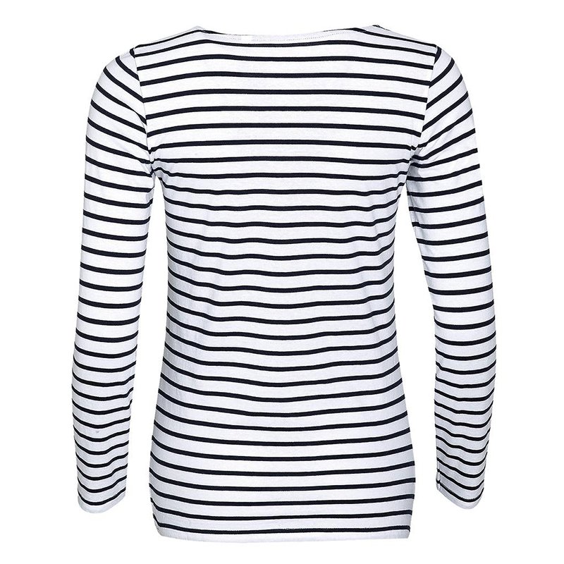 Custom Women's Long Sleeve Striped T-Shirt Classic-Fit Long-Sleeve Crewneck Shirt Tops Slim Fit Blouses Scoop Neck Tee