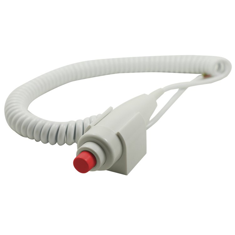 Hand-held push-button switch with 3 cores wire Red and white button X-ray machine exposure handbrake switch for X-ray machines