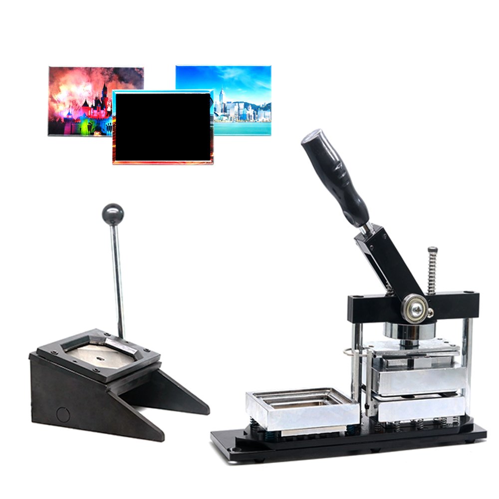 90*65MM Angular Corner Machine + A Simple Style Cutter+1000PCS Materials Rectangle 90*65cm shape fridge magnet Button