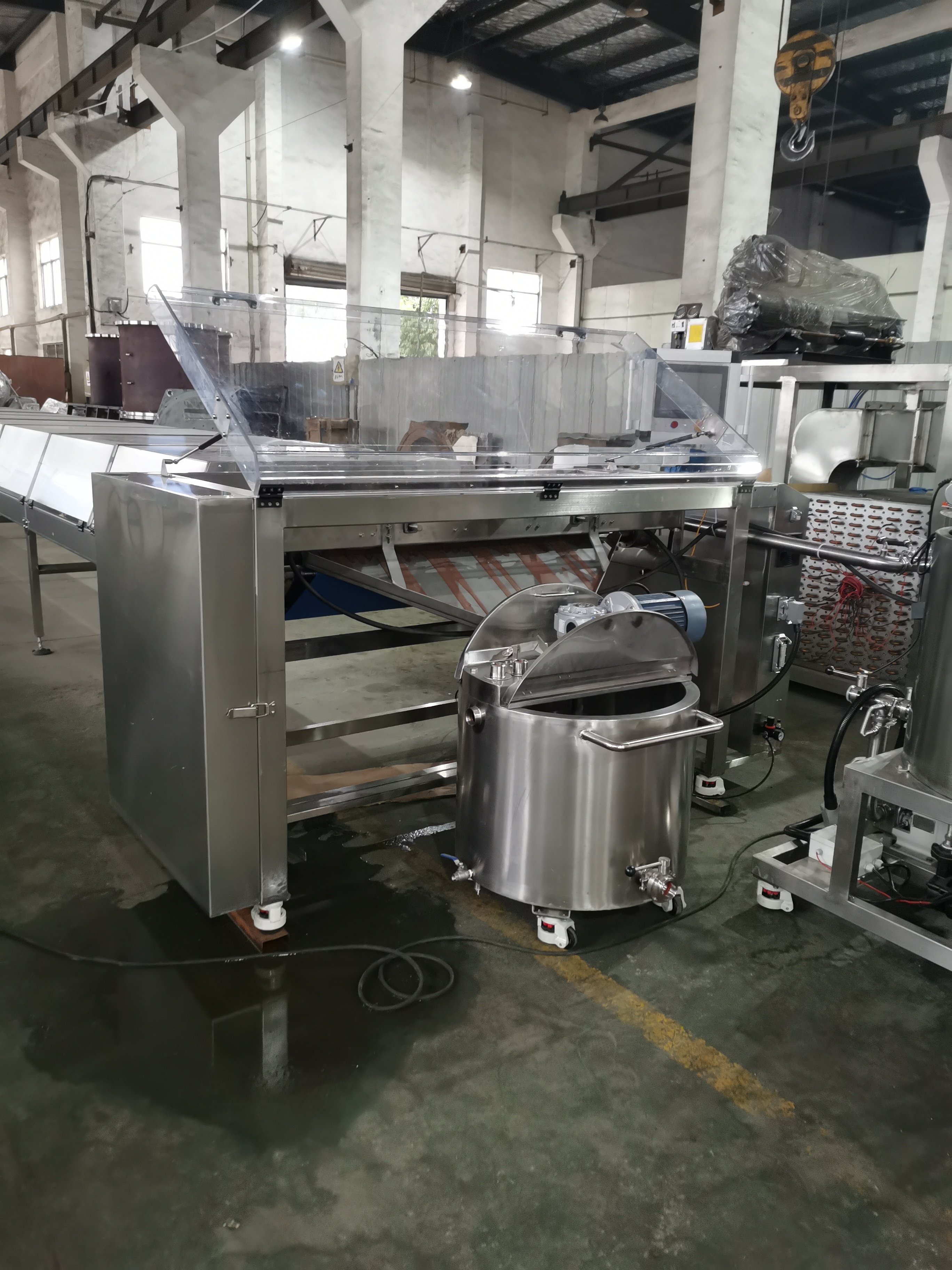 600mm width Chocolate chips drop depositor chocolate chips button depositing line gummy depositor line
