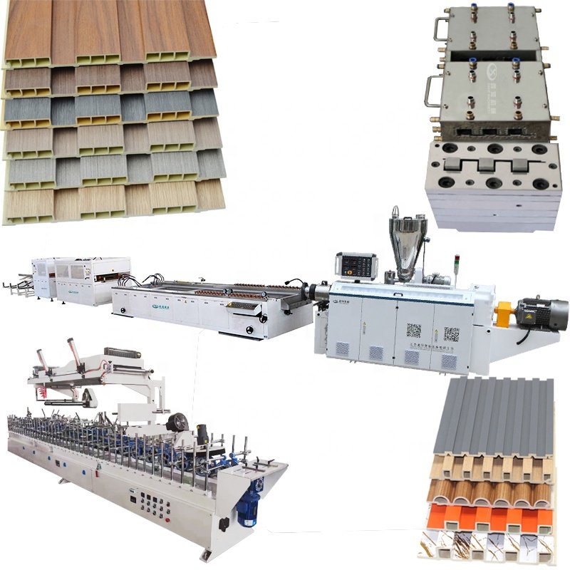200mm wide interior PVC grille wall panel production line/160mm WPC indoor cladding board manufacturing machine