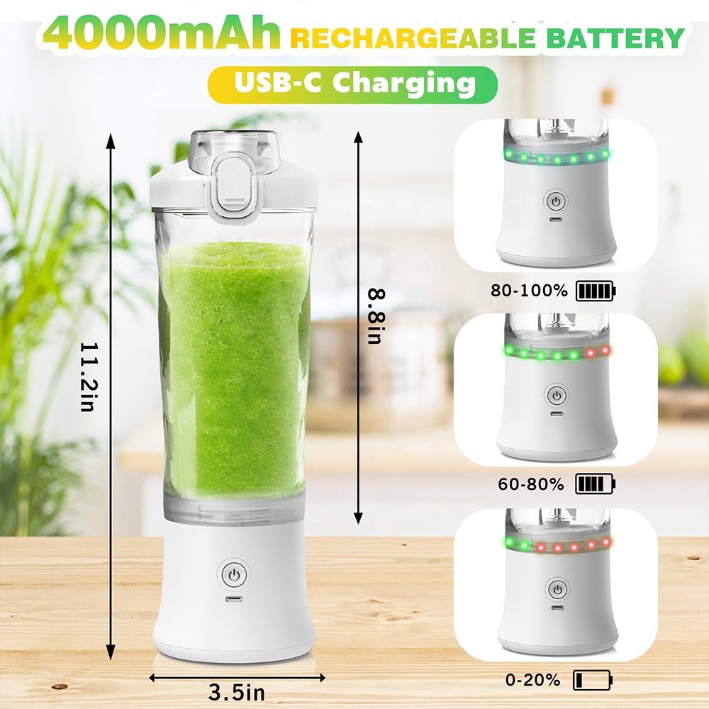Portable Blender Mini Mixer Electric Juicer Machine Fresh Fruit Juice Blender Smoothie Maker Blender Cup Bottle Travel Kitchen