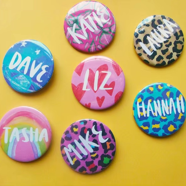 Button Badge Maker Wholesale Custom 58mm Printed Design Logo Blank Plastic Magnetic Pins Round Tin Button Badge